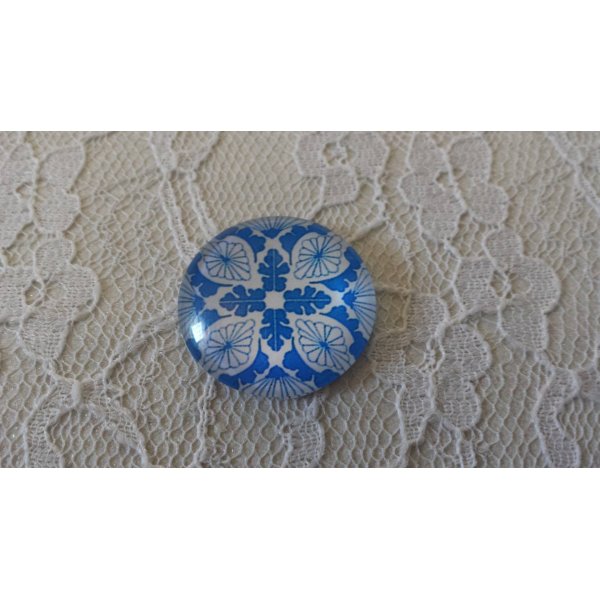 runder Glas-Cabochon 25mm Blume 034 