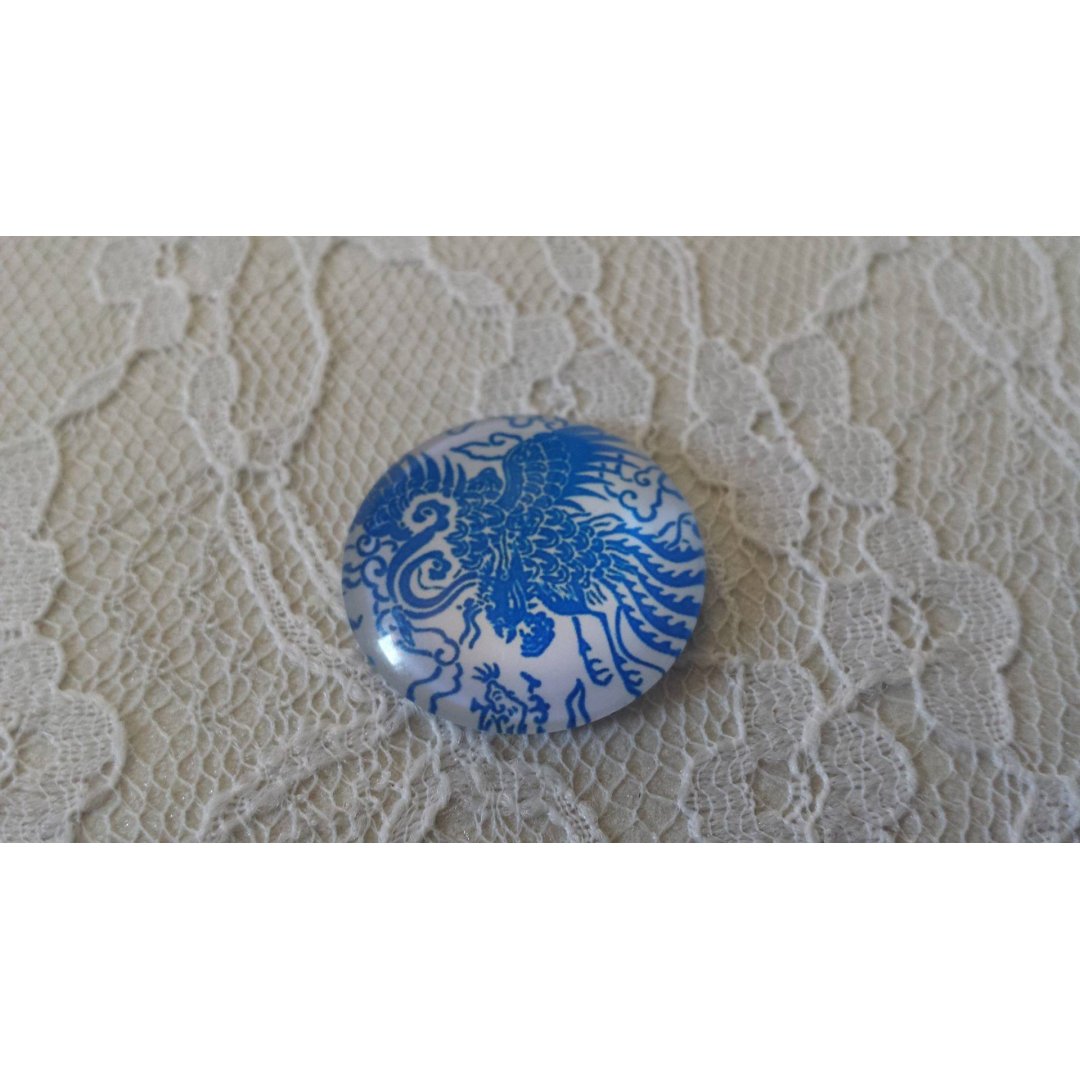 runder Glas-Cabochon 25mm Blume 033 