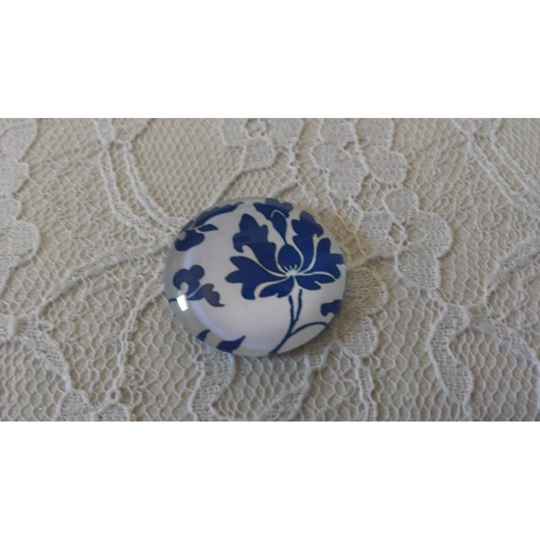 runder Glas-Cabochon 25mm Blume 030 