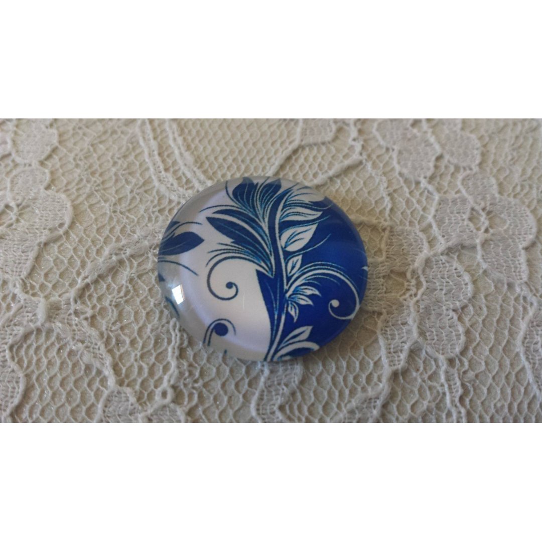 runder Glas-Cabochon 25mm Blume 029 