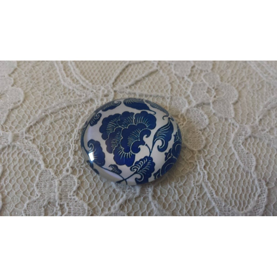 runder Glas-Cabochon 25mm Blume 026 