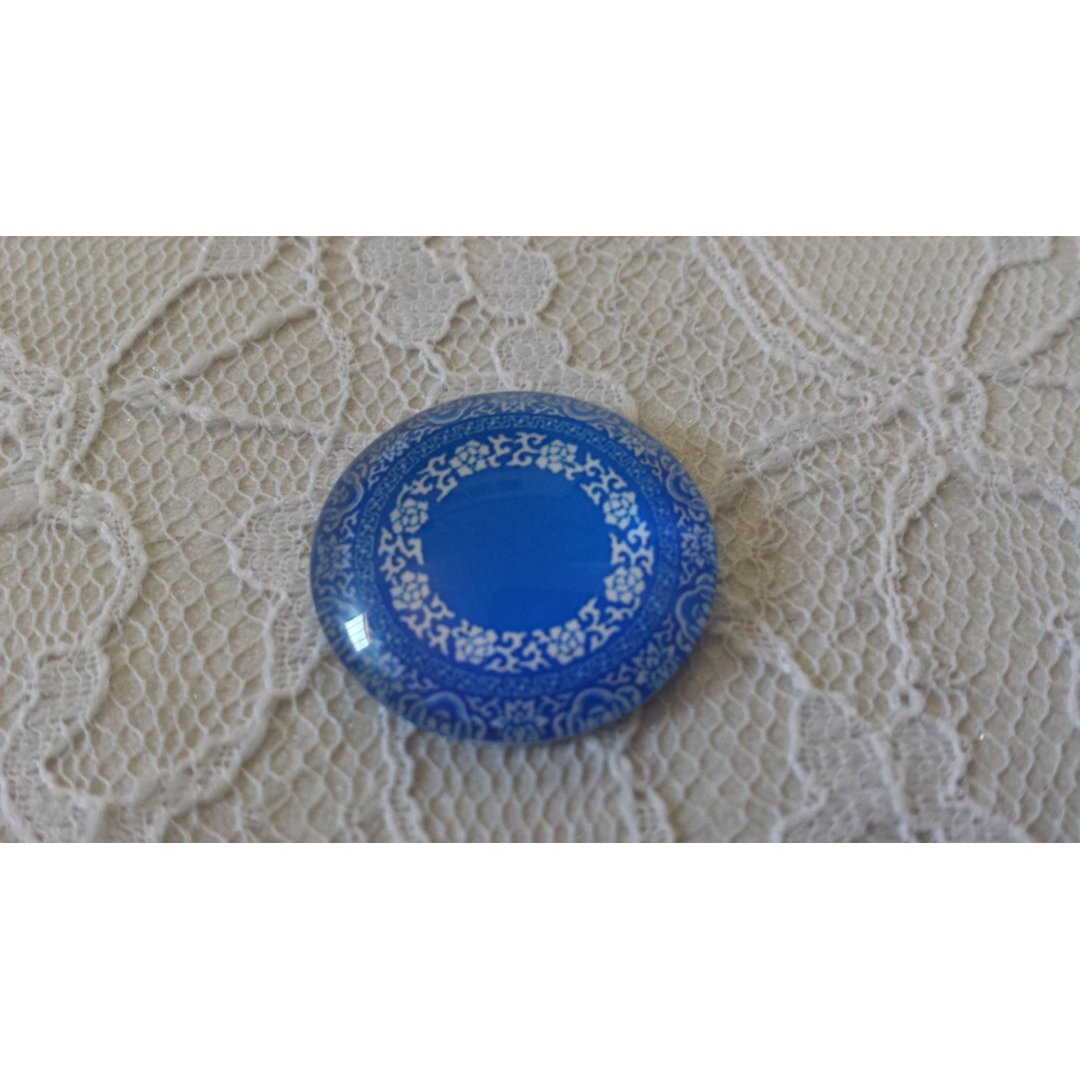 runder Glas-Cabochon 25mm Blume 017 