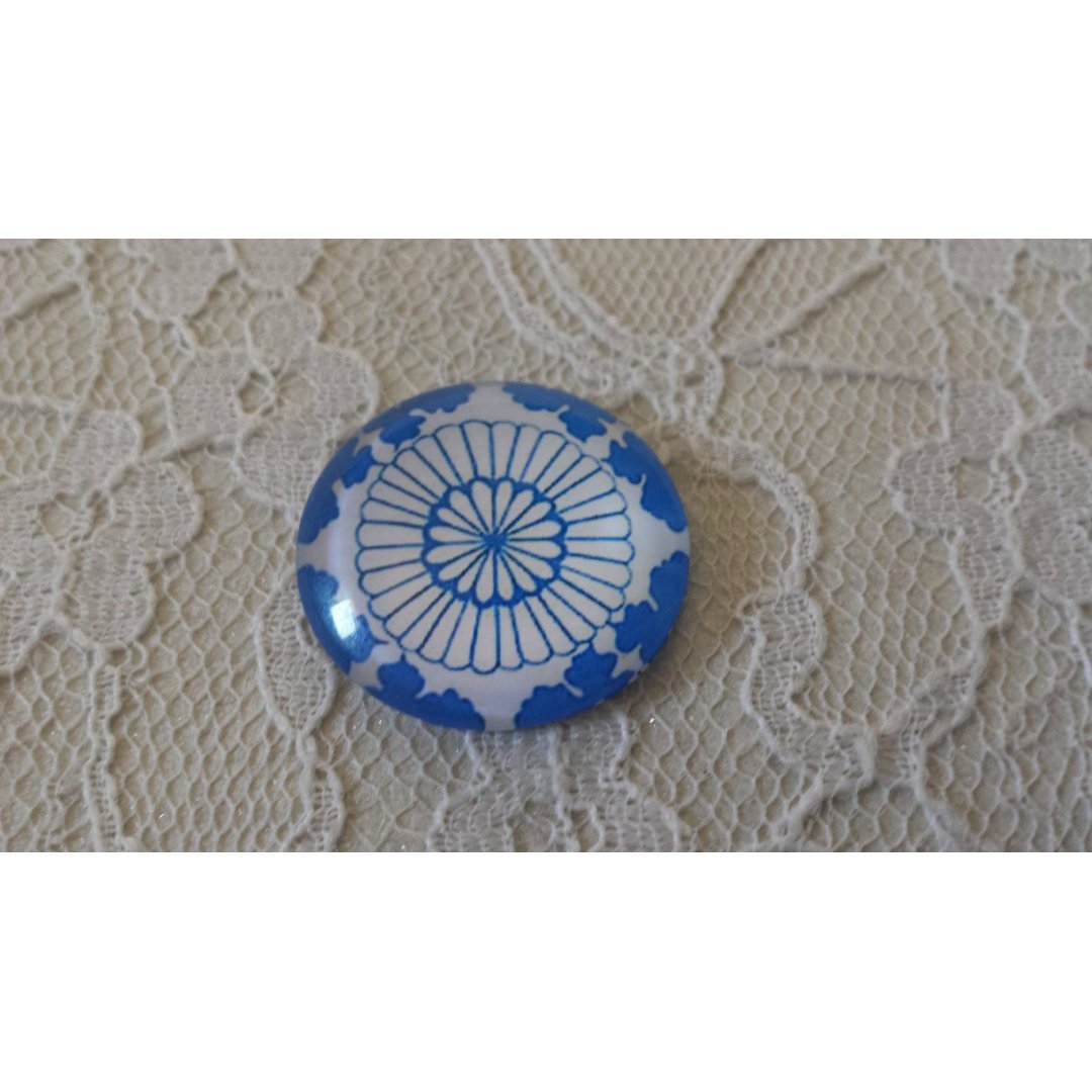 runder Glas-Cabochon 25mm Blume 011 