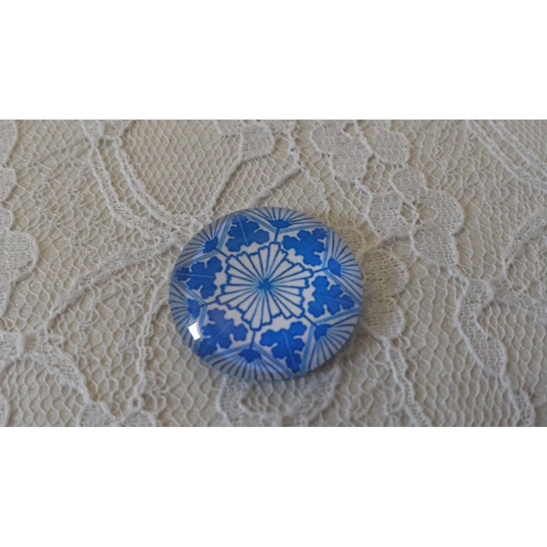 runder Glas-Cabochon 25mm Blume 005 