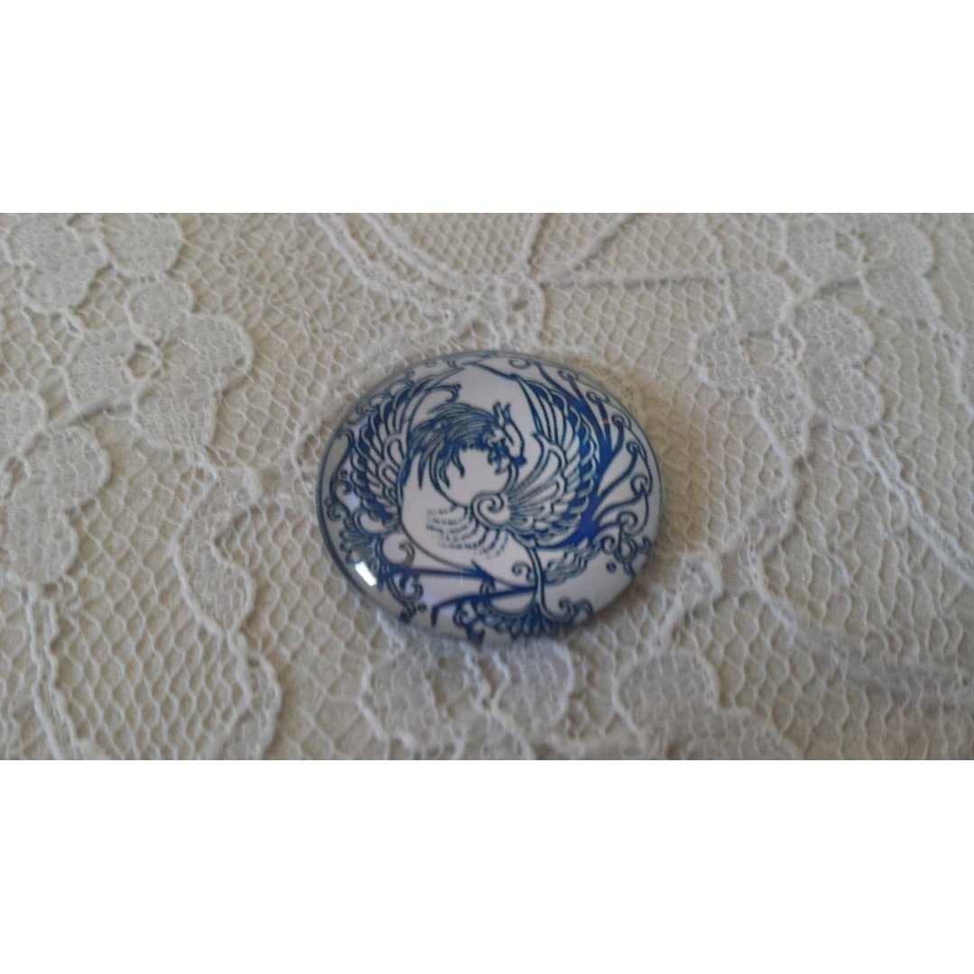 runder Glas-Cabochon 25mm Blume 003 