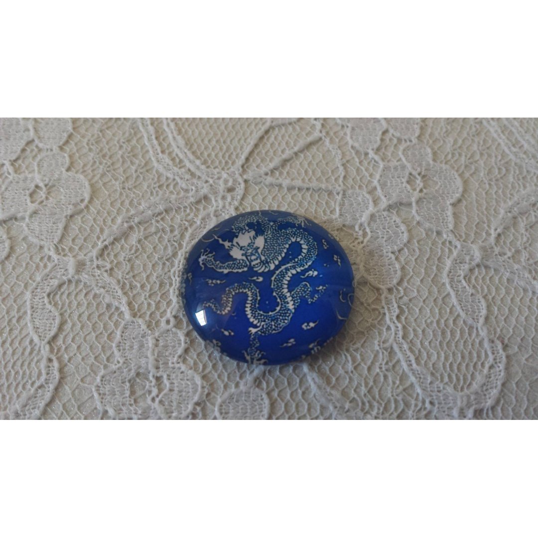 runder Glas-Cabochon 25mm Blume 002 