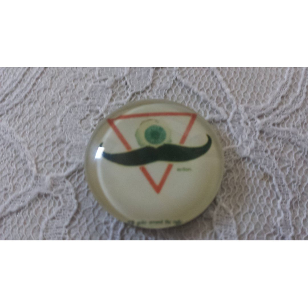 cabochon rund glas 25mm schnurrbart 041 