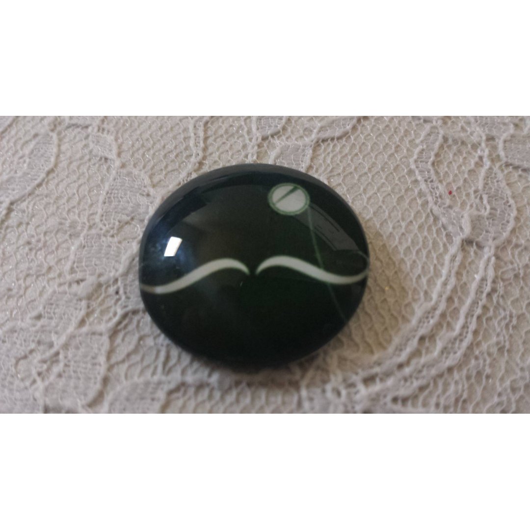 runder Glas-Cabochon 25mm Schnurrbart 039 