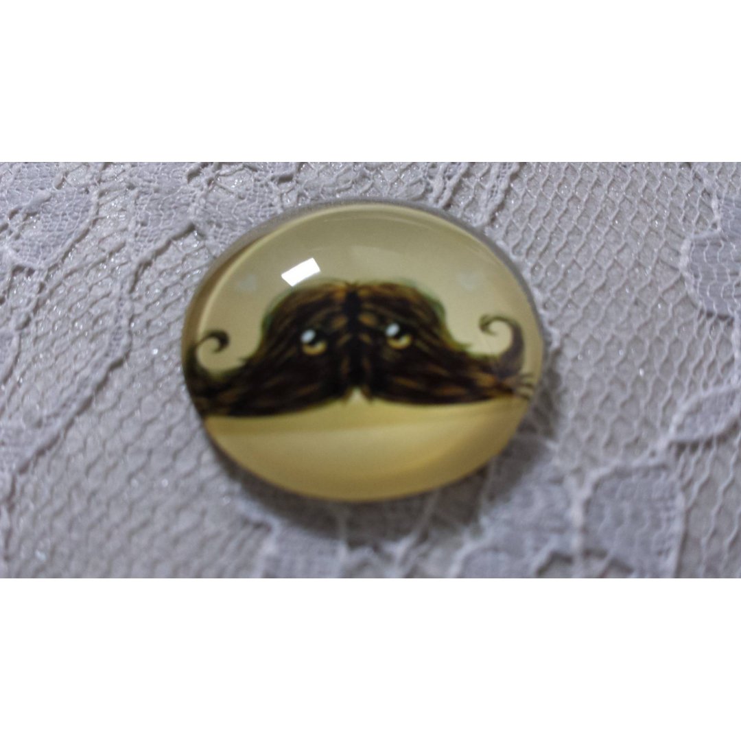 cabochon rund glas 25mm schnurrbart 032 