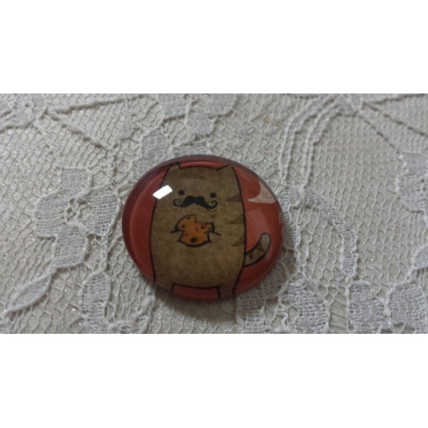 runder Glas-Cabochon 25mm Schnurrbart 009 
