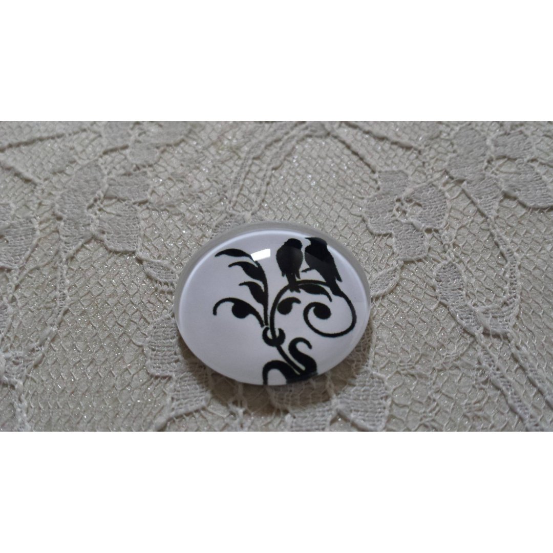 runder Glas-Cabochon 25mm Vögel 022 