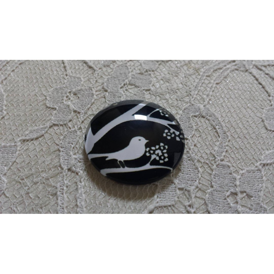 runder Glas-Cabochon 25mm Vögel 021 