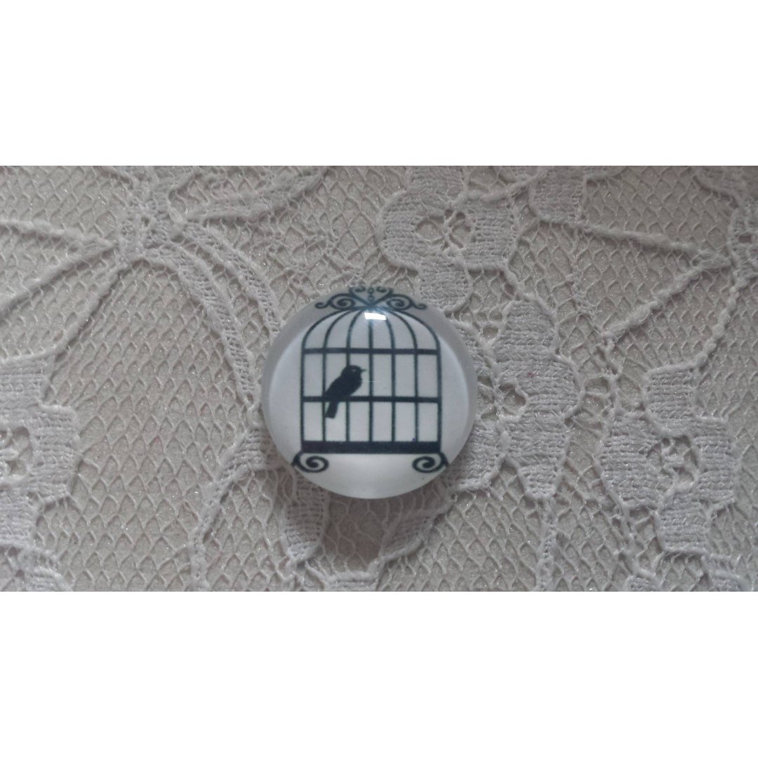 runder Glas-Cabochon 25mm Vögel 015 