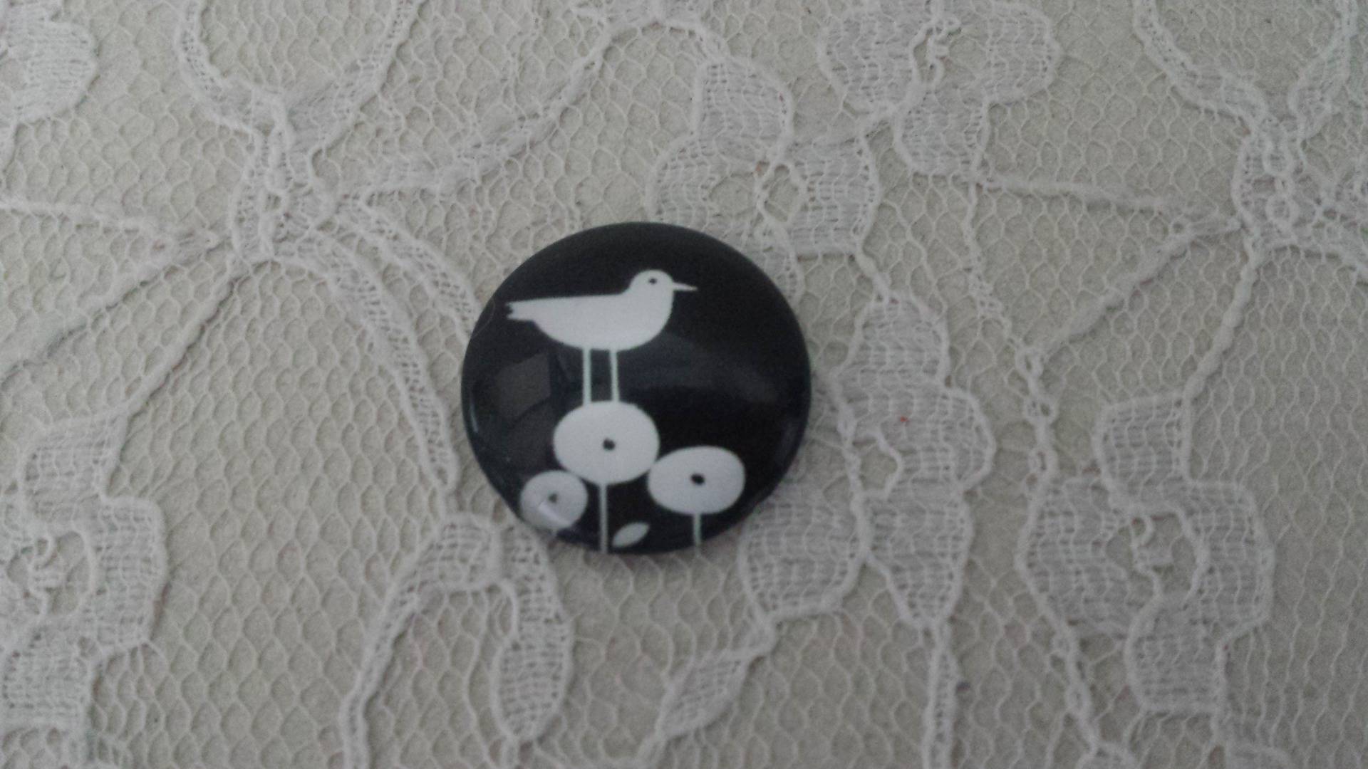 runder Glas-Cabochon 25mm Vögel 012 