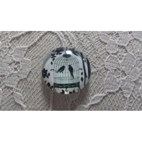 runder Glas-Cabochon 25mm V&ouml;gel 006 