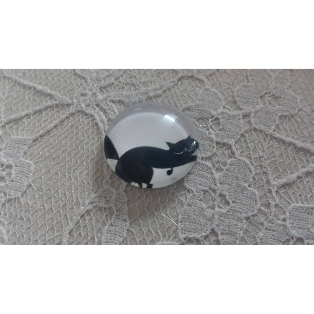 runder Glas-Cabochon 25mm Katze 003 