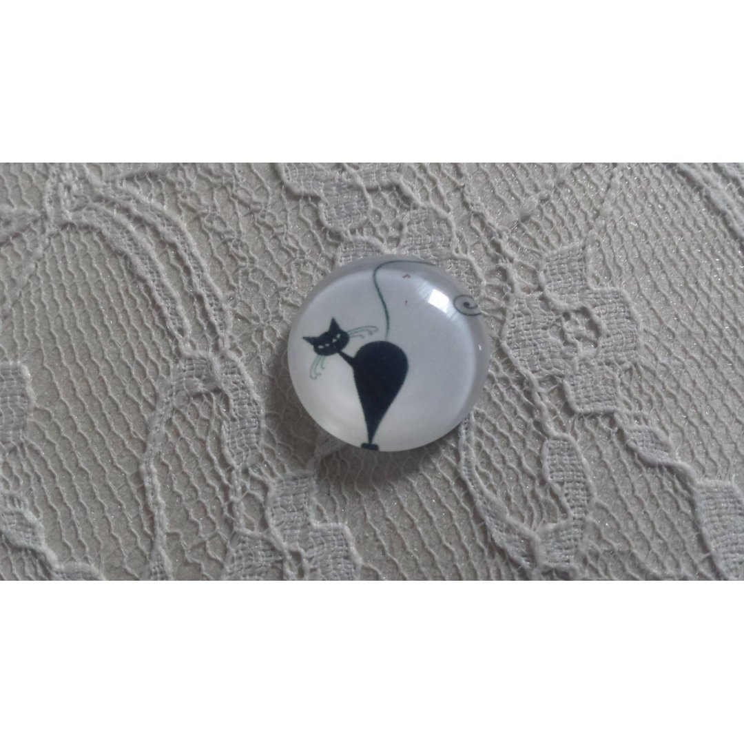 runder Glas-Cabochon 25mm Katze 002 