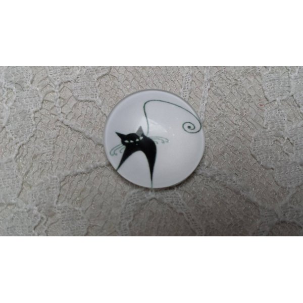 runder Glas-Cabochon 20mm Katze 019 