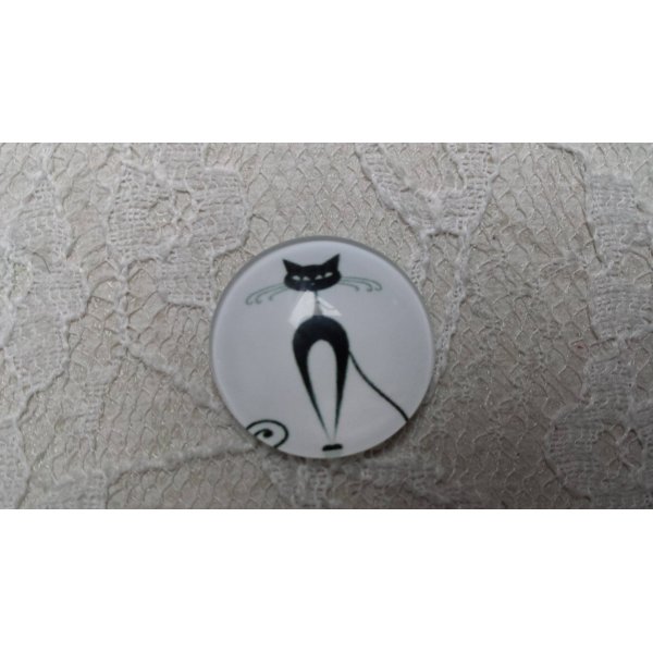 runder Glas-Cabochon 20mm Katze 016 