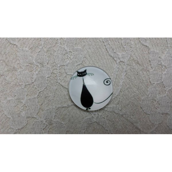 runder Glas-Cabochon 20mm Katze 013 