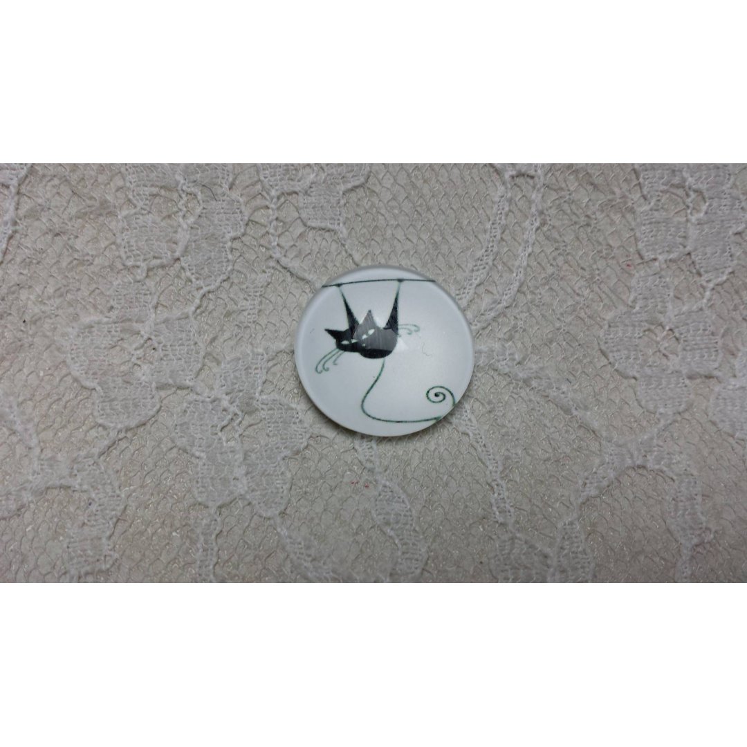 runder Glas-Cabochon 20mm Katze 011 