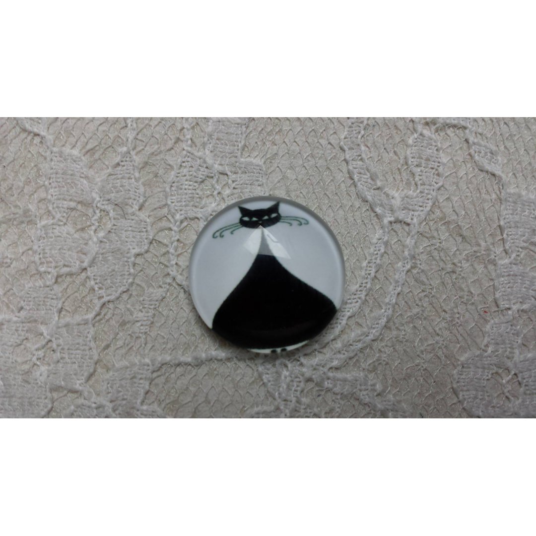 runder Glas-Cabochon 20mm Katze 010 