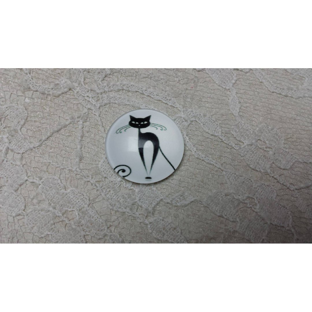 runder Glas-Cabochon 20mm Katze 008 