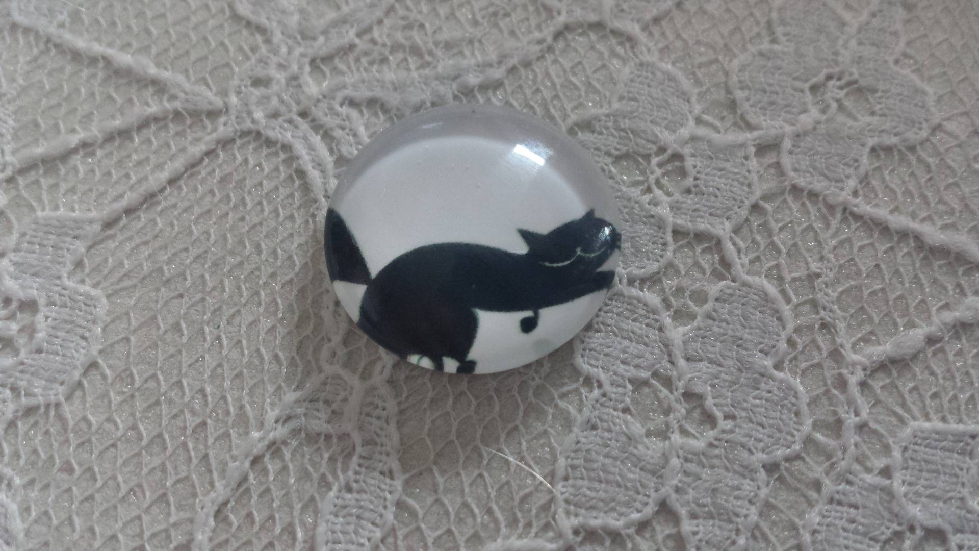 runder Glas-Cabochon 20mm Katze 003 