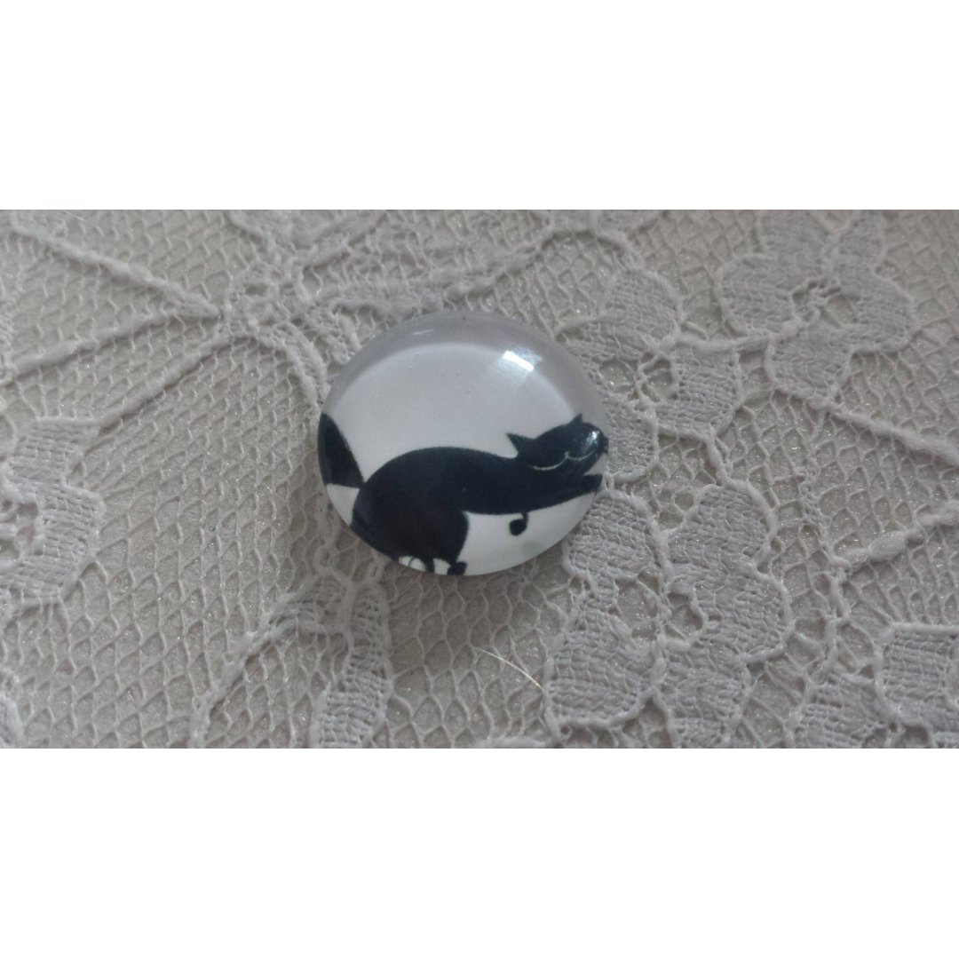 runder Glas-Cabochon 20mm Katze 003 