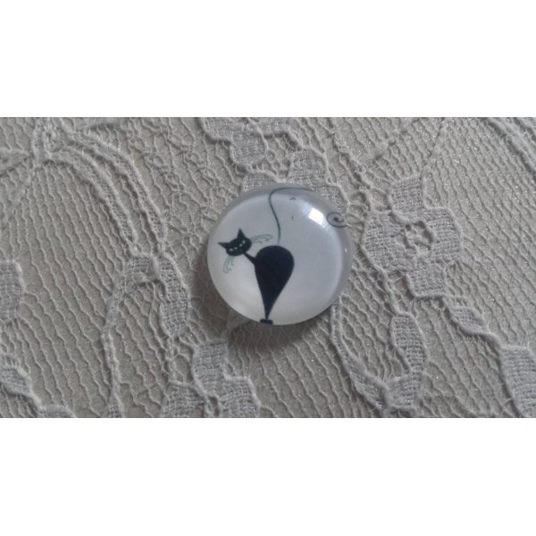 runder Glas-Cabochon 20mm Katze 002 