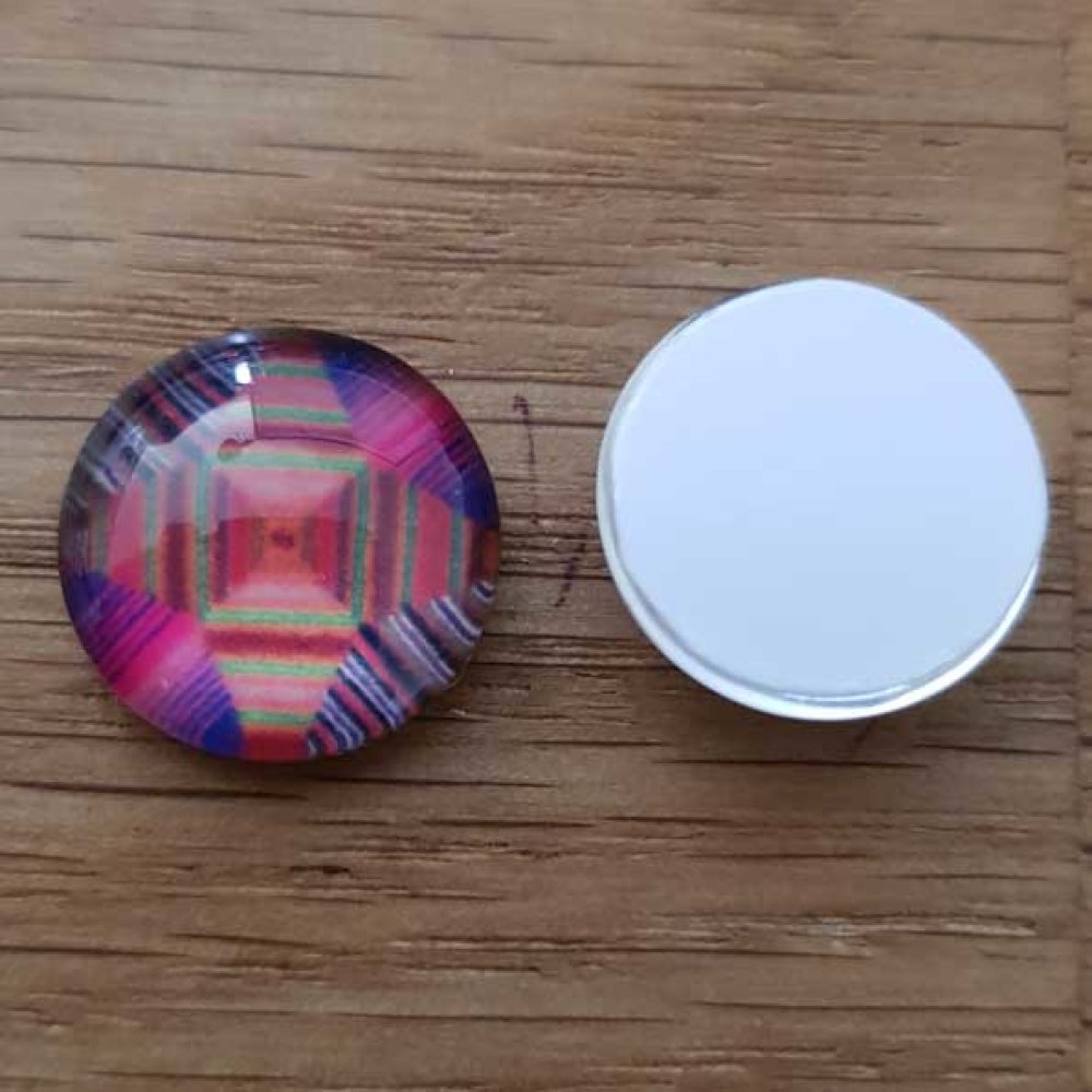 cabochon rond en verre 14mm divers 003