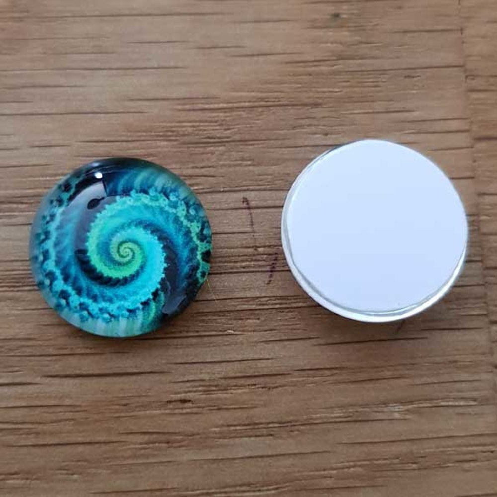 cabochon rond en verre 14mm divers 007