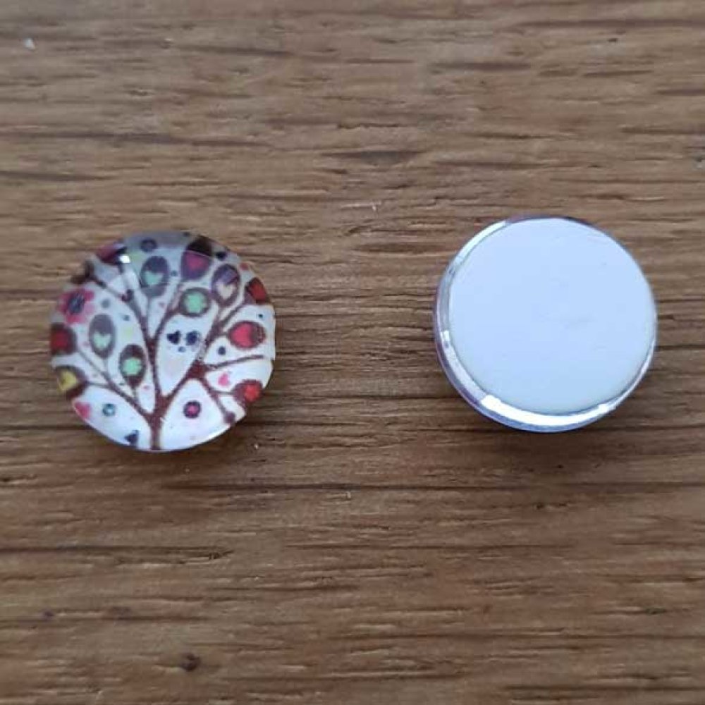 cabochon rond en verre 10mm divers 025