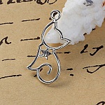 5er-Set Charms Katzen Nr. 2 Silber 29 mm x 13 mm