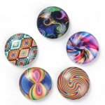 Lot 20 Glas-Cabochons rund 25 mm 95108