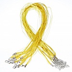 Organzaband-Halskette Nr. 05 und gewachste beschichtete Kordel