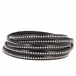 Leder Kugel Schwarz 06 mm mit Kugelkette Nickel free pro 20 cm