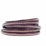 Leder Kugel Pflaume 06 mm mit Kugelkette Nickel free pro 20 cm