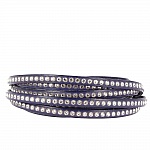 Kobaltfarbenes Leder dunkel 06 mm Swarovski-Strass pro 20 cm