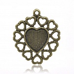 1 Cabochon-Halter Herz Nr. 01 Bronze