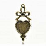 1 Cabochon-Halter Herz N°03 Bronze