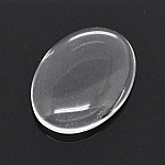 Ovaler Cabochon 13 x 18 mm x 2 Stück transparentes Lupenglas Nr. 17
