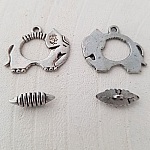 Toggle-Verschluss Elefantenmotiv Silber Nr. 11