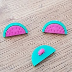 Kinderknopf mit Motiv Wassermelone Nr. 05 Fuchsia