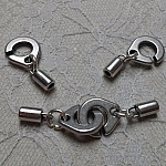 Runder Handschellenverschluss für Leder 3 mm aus Zamak