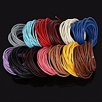 1 Meter Rundkordel Glattleder Blau 3 mm