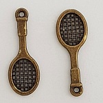 Sport Tennisschläger Charm Nr. 04 Bronze