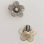 Blume Metall Charm Nr. 041 Silber