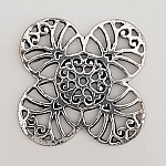 Blume Metall Charm Nr. 054 Silber