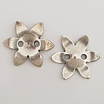 Metall Blumen Charm Nr. 090 Silber Zamak